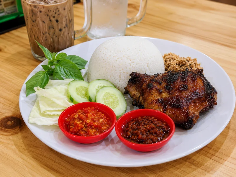 Paket nasi ayam bakar Sugih lengkap dengan lalapan dan sambal untuk makan di Jatiasih