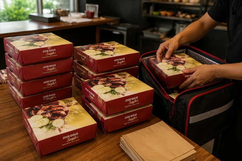 Pengantaran nasi box Ayam Bakar Sugih ke kawasan Rawalumbu dan sekitarnya dari Jatirasa